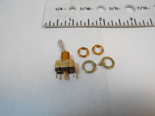 TSX86 GOLD PLATED  TOGGLE SWITCH   NOS  115AC/29DC /5AMP 3 TAB