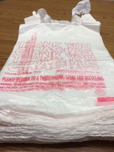 92 New  Plastic T-Shirt Bags 11.5&#034; X 6&#034; X 21&#034;
