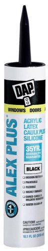 DAP 18126 10.1 oz Black Alex Plus Acrylic Latex Caulk Plus Silicone Pack of 12