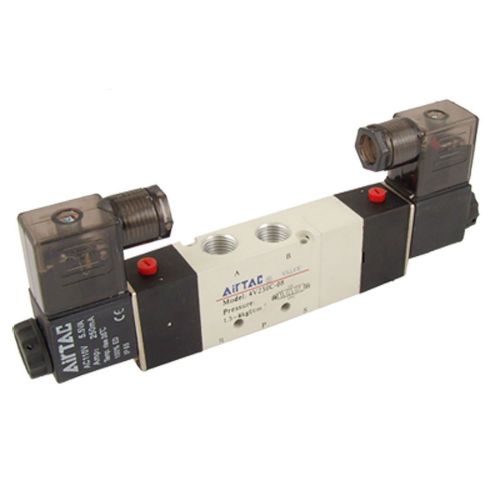 AC110V 4V230C-08 Double Head 3 Position 5 Way Pneumatic Solenoid Valve 29mA 5.5W