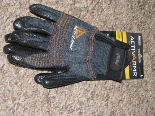 (1 Pair) Ansell 97-008 ActiveArmr Medium Duty Gloves Multipurpose Sz L