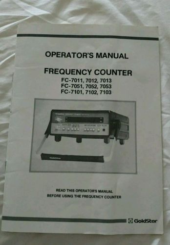 Operators Manual for GoldStar Frequency Counter