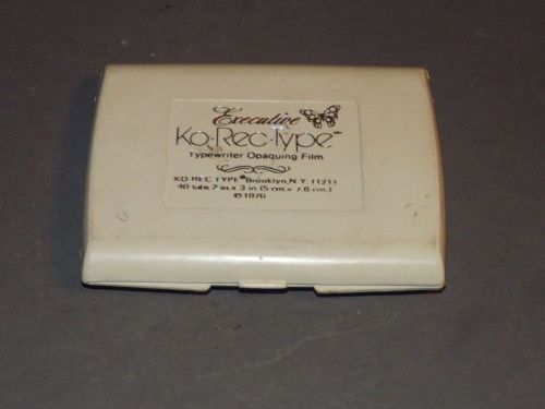 Vintage 1976 Executive Ko Rec Type Typewriter Opaquing Film Corrective Film