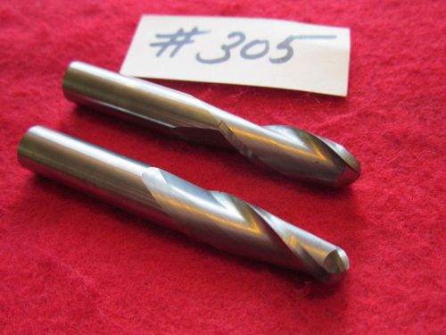 2  U.S.A.  3/8&#034; SOLID CARBIDE, BALL, 2 FLUTE, CENTER CUT, END MILL,  {305}