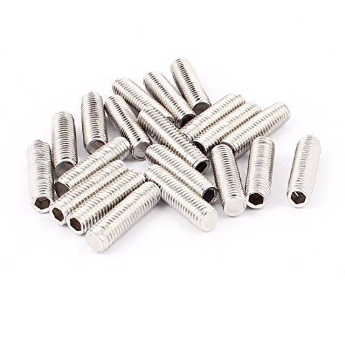 uxcell® 20pcs Stainless Steel M8x30mm Hex Socket Head Set Grub Screws