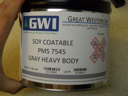 Great western ink - soy coatable pms 7545 gray heavy body printers ink 5lb can for sale