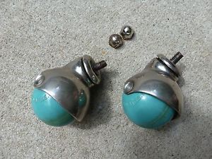 Pair vintage noelting faultless chrome ball swivel casters blue urethane for sale