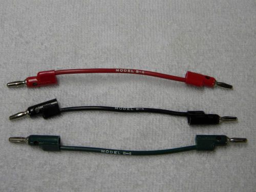 Set of 3, pomona banana plug patch cords, b-4, red,black, green, 15 amp, new for sale