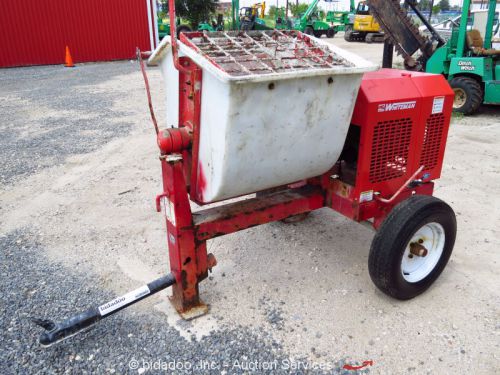 2011 mulitquip mq whiteman tow behind mortar mixer poly drum honda gas engine for sale