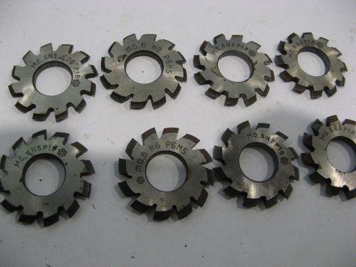 Set M0,6 N1-N8 (8 pcs) HSS Module Involute Gear Cutters PA 20 deg NEW USSR