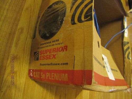 500&#039; NEW SUPERIOR ESSEX MARATHON PLENUM CAT5E 4pr 24 AWG CABLE BULK BOX BLUE