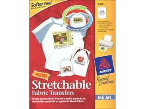 AVERY DENNISON AVD3302  AVERY PRINTABLE STRETCHABLE TRANSFER SHEETS 5PC