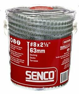 Senco Duraspin Screw Number 8 by 2-1/2-Inch All Purpose Exterior Wood Collate...