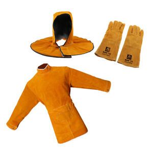 Welding Long Coat Protective Clothing Apparel with Gloves Kits for Welder