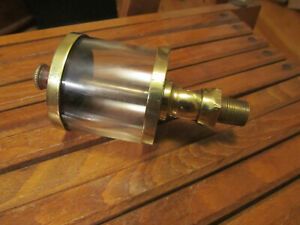 Antique Hit Miss Engine Oiler 2.5&#034; diameter glass / 5 1/4&#034; height  No Check Ball