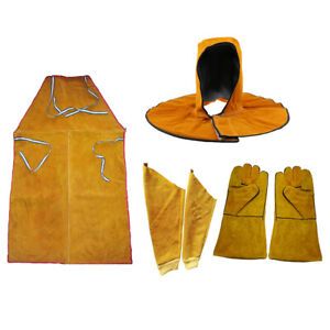 Leather Welding Welders Apron Sleeves Flame-Resistant