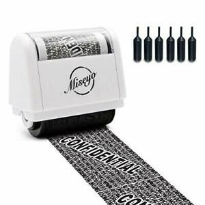 Identity Theft Protection Roller Stamp Set - White - (Incleded 6 Refill Ink)