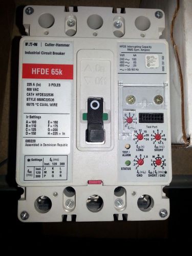 Eaton cutler-hammer hfde322536 circuit breaker 225a 480v ac 3-pole 65k great nr! for sale