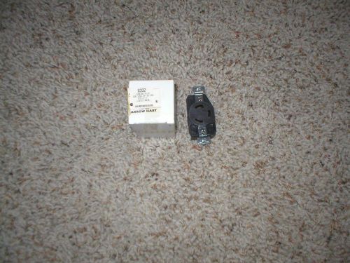 NEW IN BOX, ARROW HART 6332 LOCKING PLUG SOCKET 30A 125V 2P 3W GRD