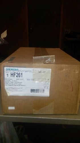 SIEMENS HF261 2 POLE 30 AMP 600V FUSIBLE SAFETY SWITCH, NIB