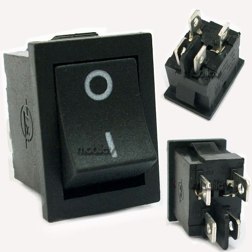 20 x Black Button 4 Pin DPST ON/OFF Boat Car Rocker Switch 6A 250V 10A 125V K104