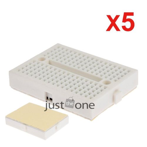 5x Mini WHT Solderless Prototype Breadboard SYB-170 Tie-points f. Arduino Shield