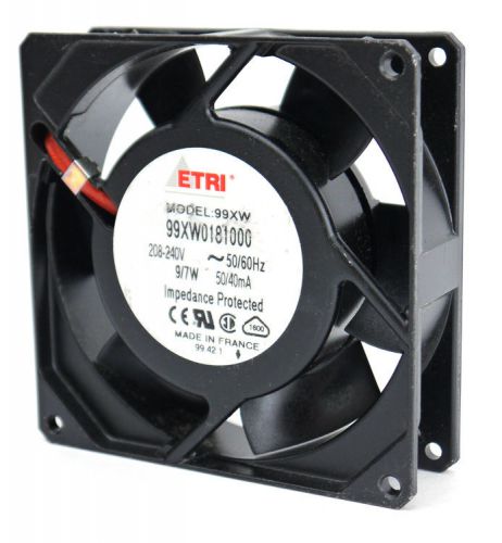 Etri 99xw 9/7w 50/40ma 2200/2500rpm 208-240v 3.62x98? ac axial fan 99xw0181000 for sale