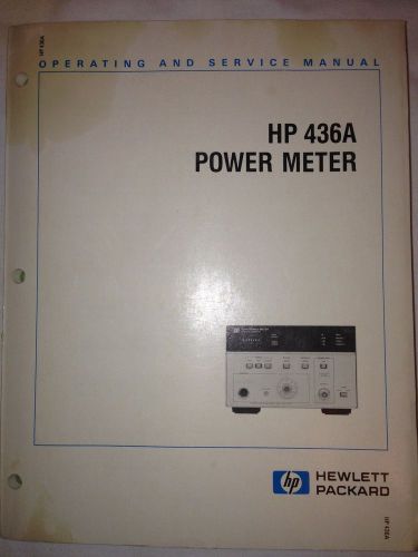 Hewlett packard 436a power meter operating &amp; service manual for sale