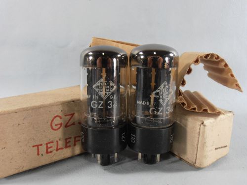 NOS 2 x TELEFUNKEN GZ34 = 5AR4 Rectifier Tubes // NEW - TESTED !! 100% Same Code