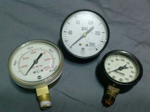 Vtg Pressure Gauges Brass US Gauge Company Bellton SteamPunk Industrial Lot of 3