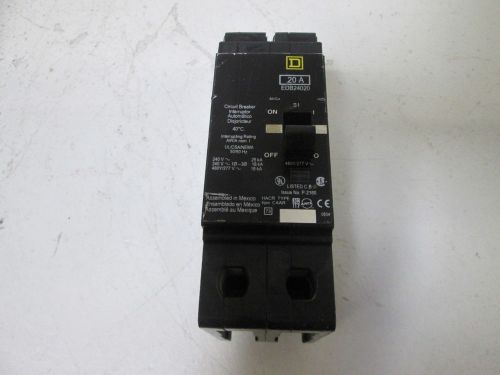 SQUARE D EDB24020 CIRCUIT BREAKER *USED*