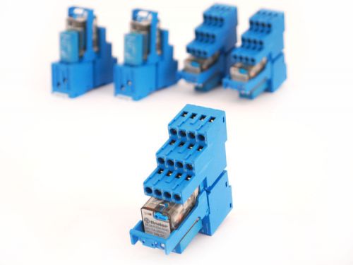 5x Finder 94.04 Screw Terminal Socket+55.34.9.024.0040 Relay+9902.9024.99 Diode