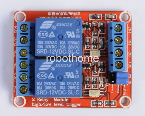 12v 2-channel relay module with optocoupler h/l level triger output new for sale