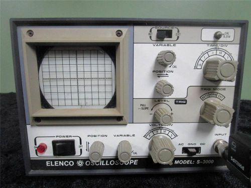 VINTAGE ELENCO S-3000A 10MHZ SINGLE TRACE OSCILLOSCOPE