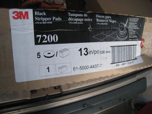 3M 7200  13&#034; Black Stripper  Pad Pads  Pk 5 Made USA