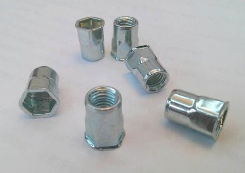 Qty 50 M8 Hex Flange RoHS Zinc Plated Steel Nutsert Hexsert Nut Nutserts