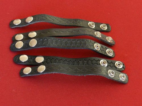 BOSTON LEATHER BLACK BELT KEEPER W/ SNAPS SET OF 5 ~ L@@K!!