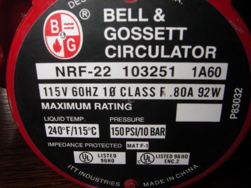 Bell &amp; Gossett Circulator, NRF-22