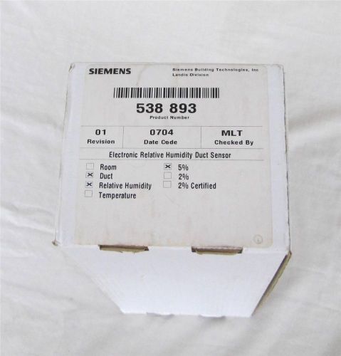 SIEMENS ELECTRONIC RELATIVE HUMIDITY DUCT SENSOR PART NUMBER 538-893