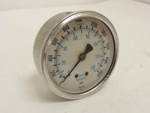 145292 Used, ENFM D9 SS Pressure Gauge, Liquid Filled, 0~2000 PSI