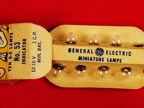 GENERAL ELECTRIC GE MINIATURE LAMPS NO 53 INDICATOR 7 BULBS NEW UNUSED