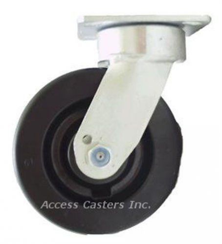 6PKLHS 6&#034; Kingpinless Swivel Plate Caster, Phenolic Wheel, 1,200 lbs Capacity