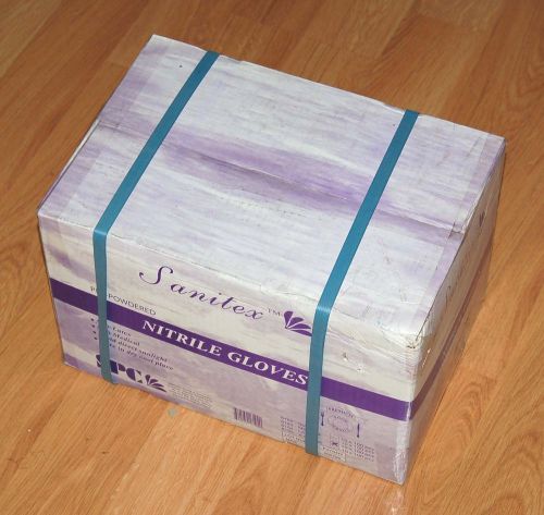 SANITEX NITRILE GLOVES 6194 LARGE PRE POWDERED 1 CASE OF 1000 MFG DATE 2007