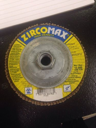 10 flexovit™ 4 1/2&#034; x 5/8&#034; za40 grit 4532 fh  zircomax® zirconia alumina type 29 for sale