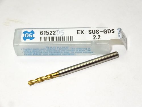 3 new OSG 2.2mm 2FL EX-SUS-GDS Screw Machine Length Twist Drills TiN 6152205