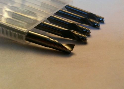 5 pcs - 6mm Diameter, 12mm LOC, 50mm OAL 1 Flute Carbide End Mills