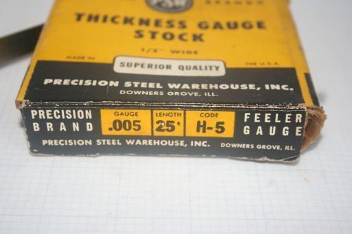 PRECISION BRAND ~ THICKNESS GAUGE STOCK ~ .005 (H-5) Feeler Gauge ~ Open Box