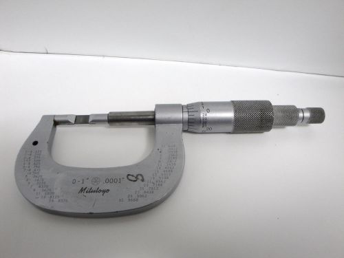 MITUTOYO 0-1&#034; CARBIDE BLADE MICROMETER .0001&#034; - # 122 - 135