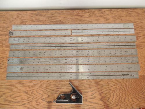 Starrett square with 12&#034; &amp; 24&#034; no.4 no.16r grad rulers no. 604r no. 368 370 375 for sale