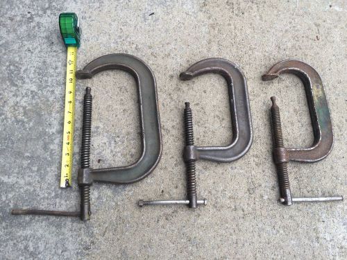 Vintage Wilton 8&#034; &amp; 2 - 6&#034; Heavy Duty C-Clamp Model 408 &amp; 406 Drop Forged Steel